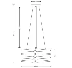 Deco Marisa čierna závesná lampa s kónickými horizontálnymi medzerami max. 3 svetelné zdroje priemer 40 cm 2584