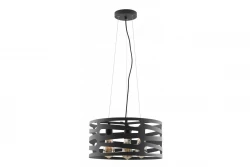 Deco Marisa čierna závesná lampa s kónickými horizontálnymi medzerami max. 3 svetelné zdroje priemer 40 cm 2584