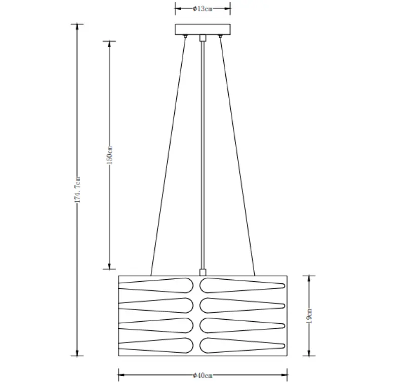 Decor Marisa sivá závesná lampa s kužeľovitými horizontálnymi medzerami, maximálne 3 svetelné zdroje, priemer 40 cm, 2607