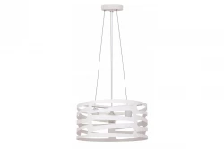 Decor Marisa biela závesná lampa s kužeľovitými horizontálnymi medzerami, max. 3 svetelné zdroje, priemer 40 cm 2782