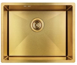 Aquadesign Sinks zlatý nerezový drez zlatá farba PVD gold 50x40 spodná montáž, zapustená montáž a povrchová montáž 1208957698