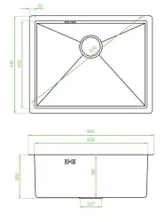 Aquadesign Sinks zlatý nerezový drez zlatá farba PVD gold 50x40 spodná montáž, zapustená montáž a povrchová montáž 1208957698