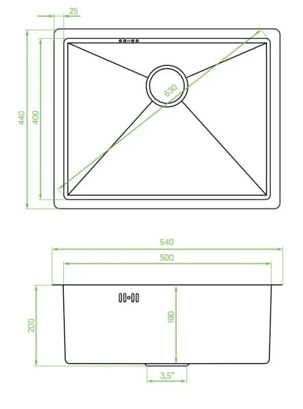 Aquadesign Sinks zlatý nerezový drez zlatá farba PVD gold 50x40 podstavný plochý a nadstavbový 1208957698