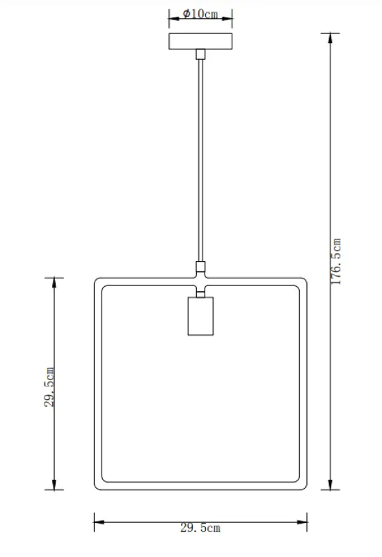 Decor Lija sivá jednopodstavcová štvorcová závesná lampa 2836