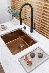 Aquadesign Sinks medený nerezový drez medená farba PVD 50x40 na zabudovanie, na rovnom povrchu a na povrchu 1208957700