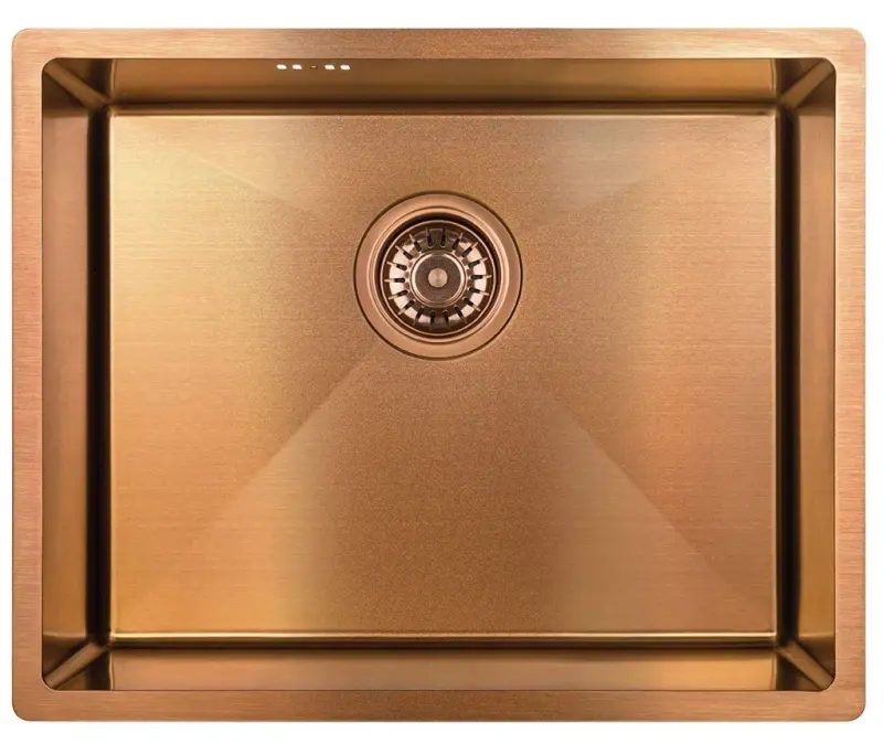 Aquadesign Sinks medený nerezový drez medená farba PVD 50x40 na zabudovanie, na rovnom povrchu a na povrchu 1208957700