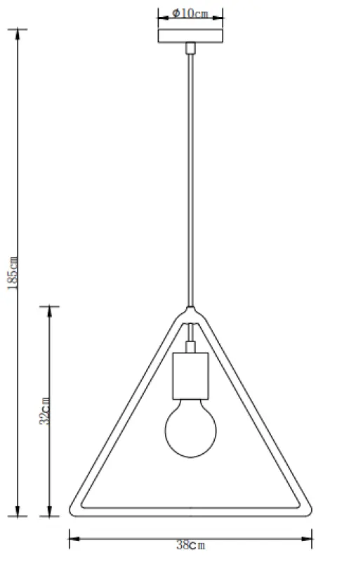 Dekor Gija sivá závesná lampa s jedným bodom v tvare trojuholníka 2751