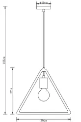 Decor Gija biele jednoprvková trojuholníková závesná lampa 2812