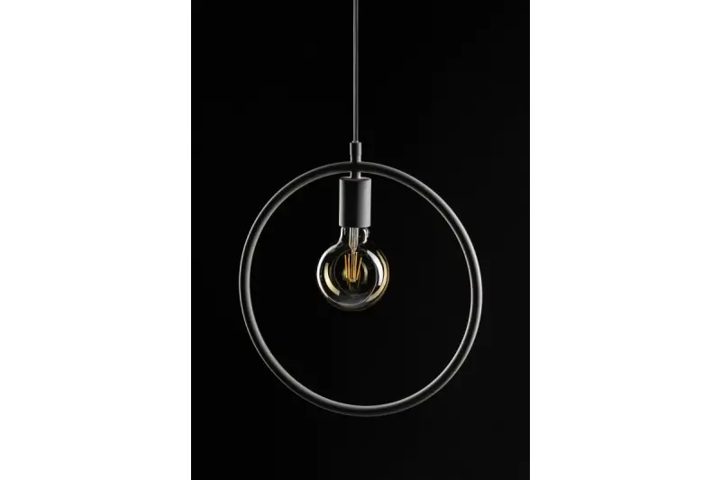 Decór Fija čierna okrúhla závesná lampa s jedným bodom 2805