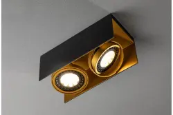 Deco Verso čierna zlatá stropná lampa s pohyblivou hlavou, dva svetelné zdroje 4212
