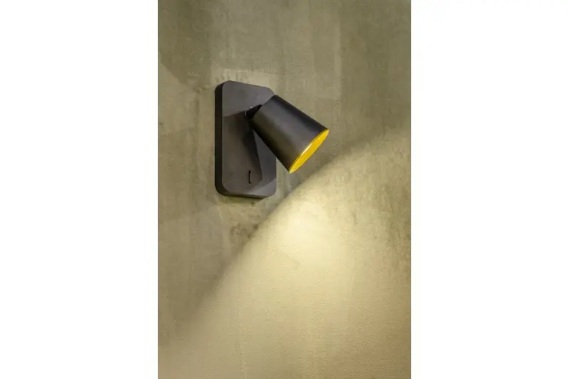 Dekor Elli moderná čierna nástenná lampa s vypínačom a 1 svetelným zdrojom 4533
