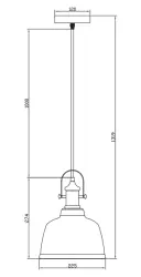 Dekor Muscari II čierna závesná lampa dymové sklo v metalickom prevedení a mosadzný držiak žiarovky 3688