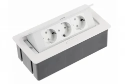 Indux Flip Medium kuchynská zásuvka s uzemnením v pracovnej doske alebo v hornej skrinke biela s 3 zásuvkami 1208957843