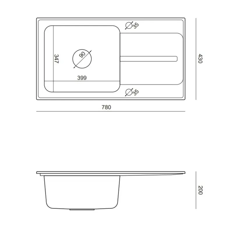 Quadri Fusion nerezový drez s odkvapkávacou plochou z béžovej žuly 78x43, obojstranný 1208957881