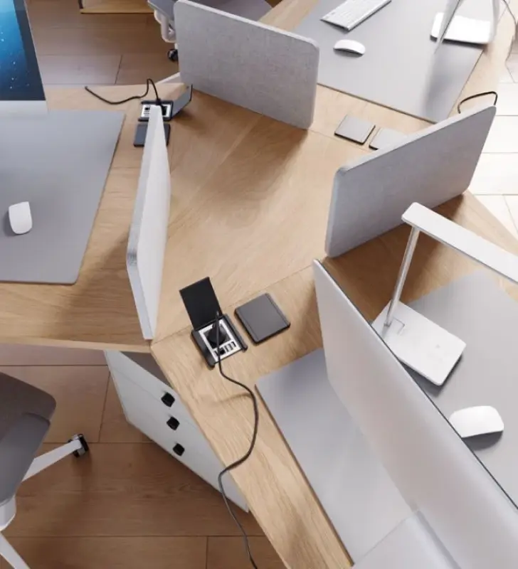 Indux Flip matná čierna s uzemnením vstavaná zásuvka s 2x USB A, 1x RJ45 a 1 HDMI pripojením 1208957917