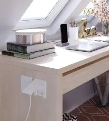 Indux Flip matná biela vstavaná zásuvka s uzemnením, 2x USB A, 1x RJ45 a HDMI pripojenie 1208957919