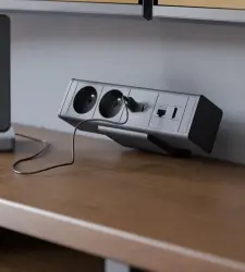 Indux Desk kancelária alebo stôl matné čierne zásuvky (2x) s 1xUSB A, 1xUSB C, 1xRJ45 a 1xHDMI 1208957920.