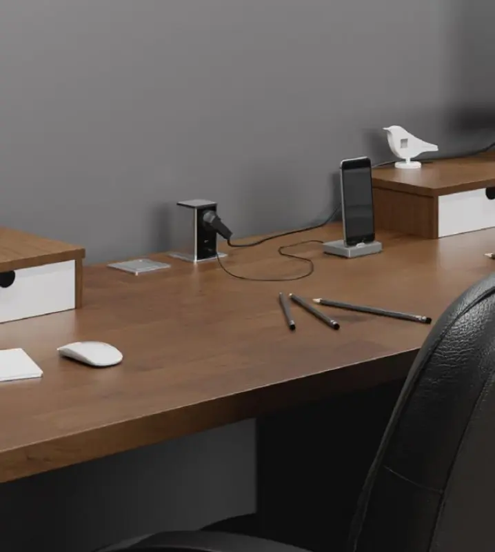 Indux Push výsuvná čierna zásuvka s uzemnením s 1x USB A a 1x USB C s nerezovým krytom 1208957930