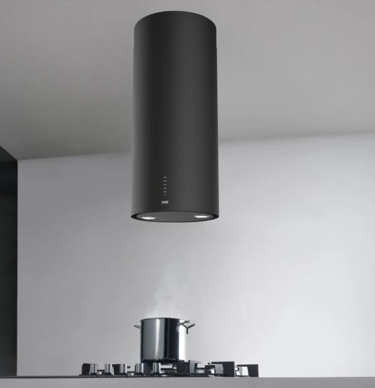 Franke Mythos Tube voľne visiaci matný čierny digestor stropná montáž s priemerom 37 cm 335.0588.180
