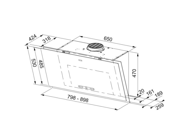 Franke Maris 2.0 Pro vertikálny čierny sklenený odsávač pár 80 cm 330.0682.358