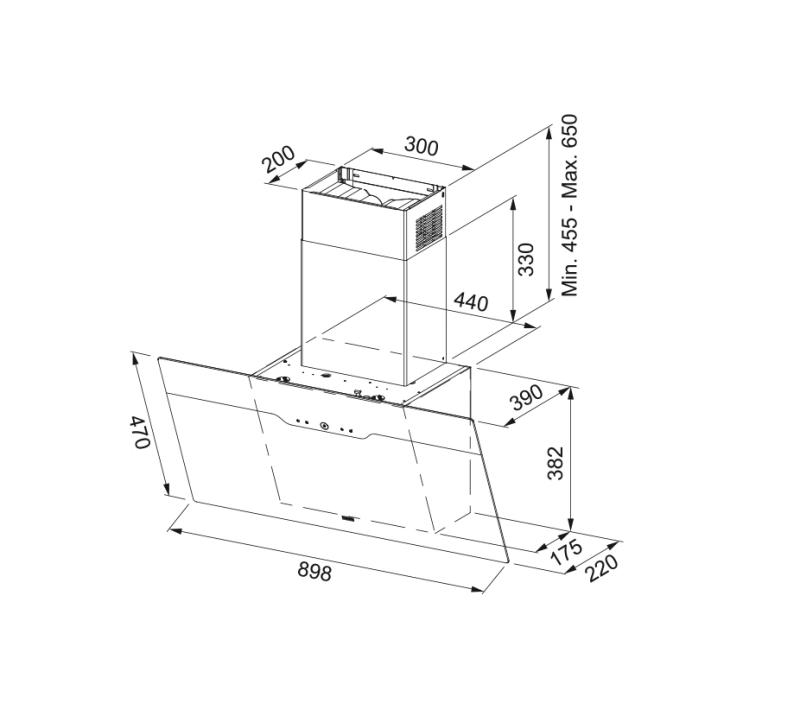 Franke Maris Drip Free nástenný model matná čierna digestor 90 cm 330.0657.418