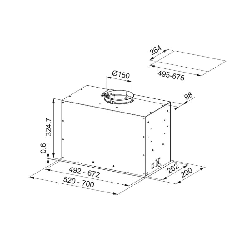 Franke Maris Box Flush EVO vstavaný matný biely digestor 52 cm 305.0665.366
