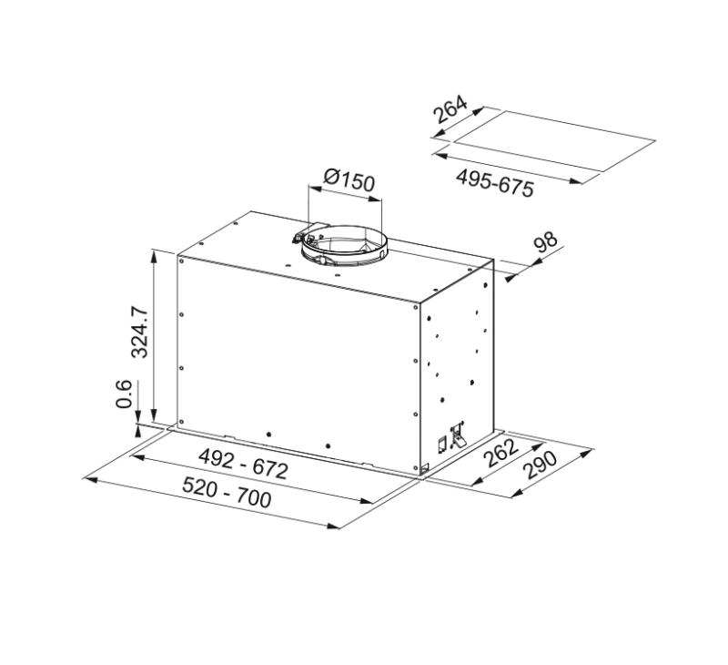 Franke Maris Box Flush EVO vstavaný matne biely odsávač pár 70 cm 305.0665.367
