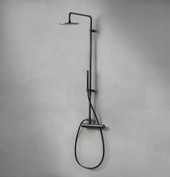 Waterevolution Flow shower combination with rain shower, matte black T141PR