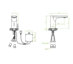 Aquadesign Sensor batéria elektronická umývadlová batéria na batérie alebo elektrickú sieť čierna 1208958192