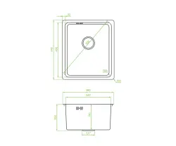 Aquadesign R25 nerezová montážna, podstavná a zapustená drez rvs 34x40cm 1208958201