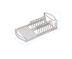 EPKA Dish čierny odkvapkávač na riad oceľ 47,5x11x26,5cm 1208958241