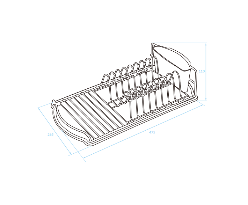 EPKA Dish čierny odkvapkávač na riad oceľ 47,5x11x26,5cm 1208958241