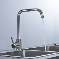 Ausmann Inox Square kuchynská batéria s otočným výtokom, celonerezová 1208958309