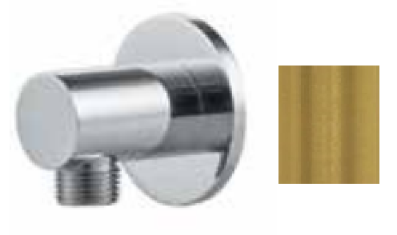 Waterevolution Flow sprchová hadica pripojovací diel stenový koleno mosadz prírodná T1625LE