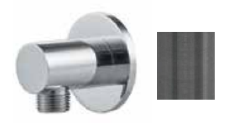 Waterevolution Flow sprchová hadica pripojovacie koleno nástenná prípojka gun metal T1625GME