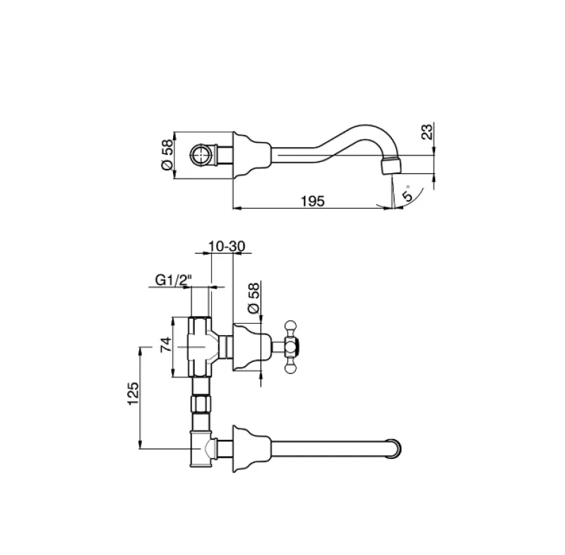 Huber Victorian 3-otvorová umývadlová batéria Chróm VT00351021