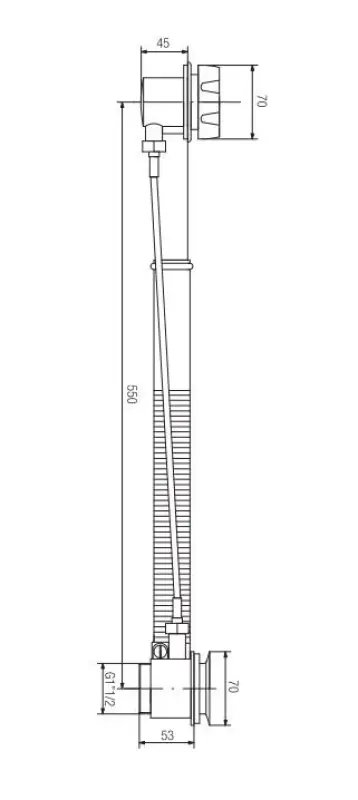 Afvoer PB RVS s rotačným gombíkom na prepad pre vstavané vane 1208958381