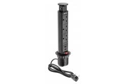 Desktop mortise predlžovací kábel 60 mm, 3x UK zásuvka, 2xUSB 2,1A 5V (čierny) ENGLISH VERSION 1208958628