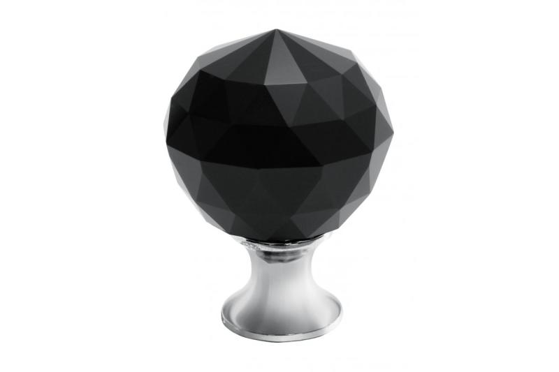 Gombík Zamak Crystal Palace A 30mm chróm + ČIERNY KRISTÁL 1208959267