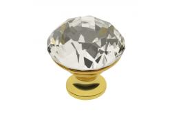 Gombík Zamak Crystal Palace B 30mm zlato + CRYSTAL 1208959273