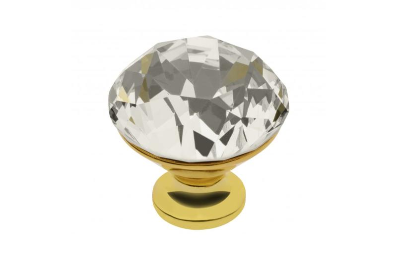 Gombík Zamak Crystal Palace B 30mm zlato + CRYSTAL 1208959273