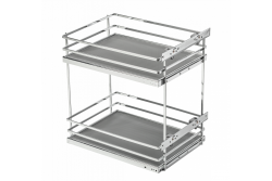 Side cargo basket MovixPro, 2 shelves, for a 400 mm cabinet, without slides, chrome 1208962404
