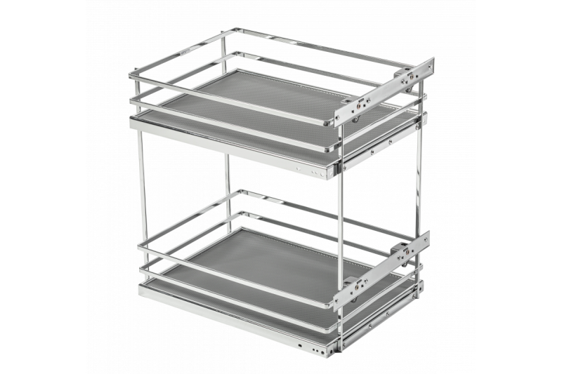 Side cargo basket MovixPro, 2 shelves, for a 400 mm cabinet, without slides, chrome 1208962404