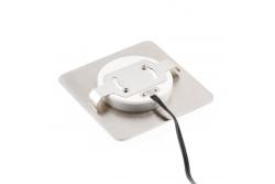 LED schodiskové svietidlo ESCADA KB DC12V so štvorcovým matným skleneným krytom 0,8W 70lm 4000K inox kábel 150cm.