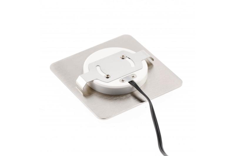 LED schodiskové svietidlo ESCADA KB DC12V so štvorcovým matným skleneným krytom 0,8W 70lm 4000K inox kábel 150cm.