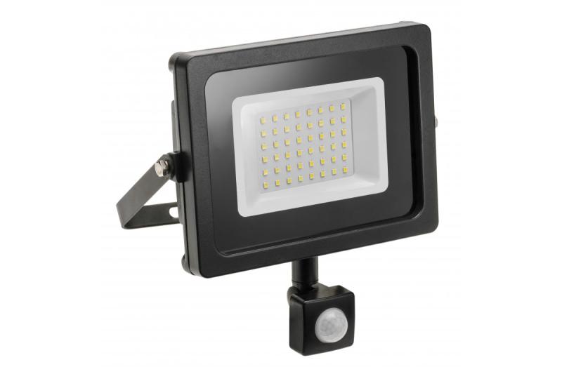 LED reflektor iNEXT s pohybovým senzorom 30 W 2400 lm, PF > 0,9, RA > 80, IP65, 120°, 6400 K, čierne telo 1208962860
