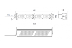 TEKSAS LED Lampa Highbay, 100W, 12000lm, AC100-240V, 50/60Hz, IP 65, uhol svetla 60o, 4000K, sivá 1208963207