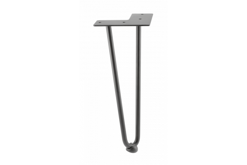 Hairpin ARTO leg with foot, 2 rods, 12 x 304 mm, black 1208963524