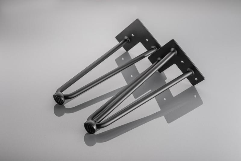 Hairpn ARTO leg with foot, 2 rods, 12 x 406 mm, black 1208963525