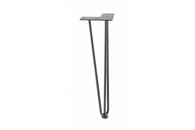 Hairpin ARTO leg with foot, 3 rods, 12 x 406 mm, black 1208963528